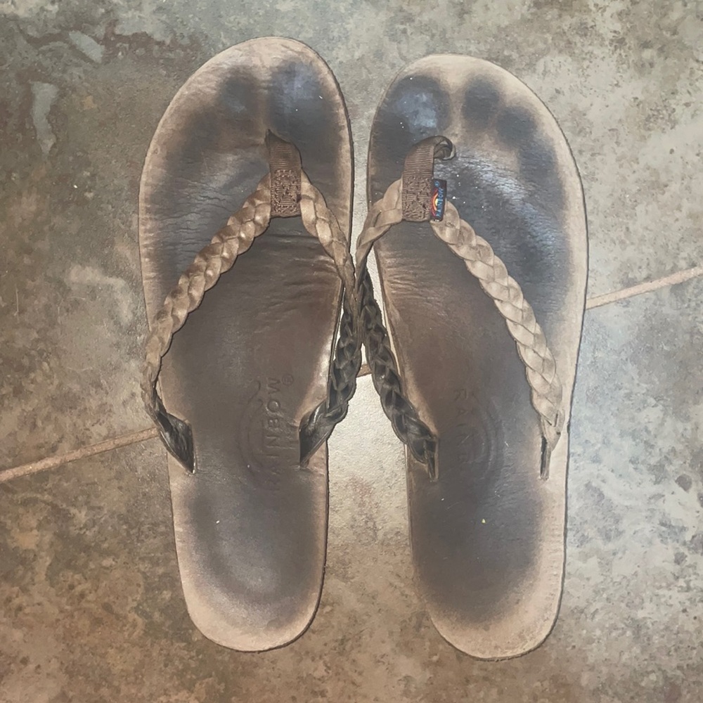 Rainbow Flip Flops fit 8-8.5